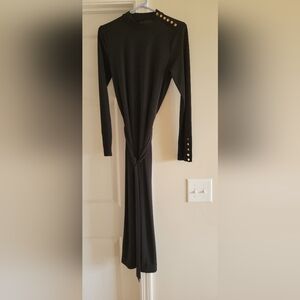 Ann Taylor Black Dress with Gold Button Details